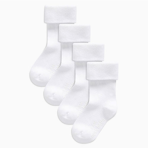 White Baby Socks Four Pack (0mths-12mths) - Allsport