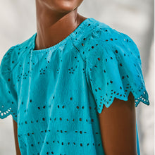 Load image into Gallery viewer, Teal Broderie T-Shirt - Allsport
