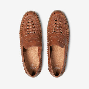 155148 TAN PU WEAVE LOAFER 7 EU 41 LOAFER & DRI - Allsport