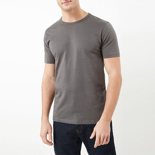 Charcoal Grey Crew Slim Fit  T-Shirt - Allsport