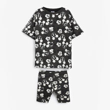 Load image into Gallery viewer, Monochrome Charcoal Mickey Mouse™ Print T-Shirt &amp; Cycling Shorts Set (3-12yrs) - Allsport
