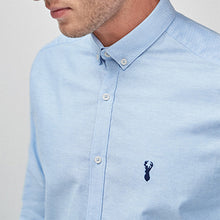 Load image into Gallery viewer, Light Blue Slim Fit Long Sleeve Stretch Oxford Shirt
