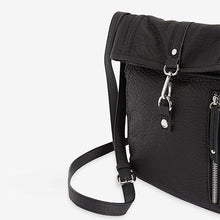 Load image into Gallery viewer, Black Utility Style Messenger Bag
