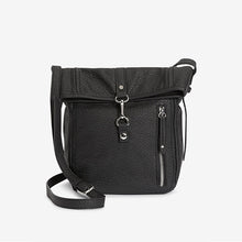 Load image into Gallery viewer, Black Utility Style Messenger Bag
