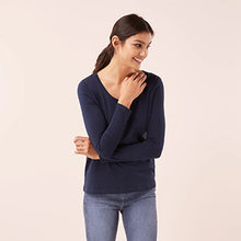 Load image into Gallery viewer, Navy Blue  Long Sleeve Top
