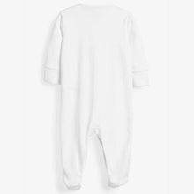 Load image into Gallery viewer, White 3 Pack Organic Cotton Sleepsuits (0-12mths) - Allsport
