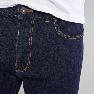 Dark Wash Straight Fit Cotton Rigid Jeans - Allsport