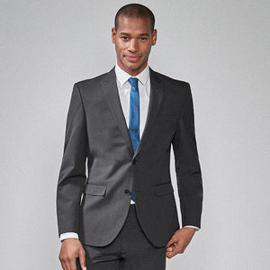 Charcoal Grey Slim Fit Two Button Suit: Jacket - Allsport