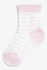Pink Floral Socks Five Pack  (up to 2 yrs) - Allsport