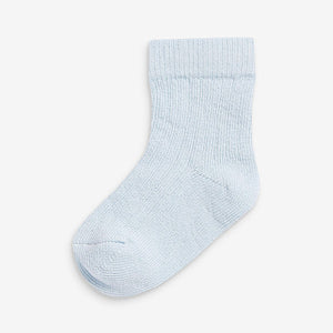Blue 7 Pack Rib Baby Socks (0mths-2yrs) - Allsport