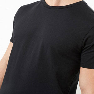 Black Slim Fit Crew Neck T-Shirt - Allsport