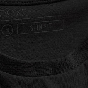 Black Slim Fit Crew Neck T-Shirt - Allsport