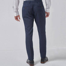 Load image into Gallery viewer, Navy/Black Slim Fit Check Suit: Trousers - Allsport

