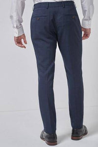 Navy/Black Check Suit: Trousers - Allsport