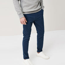 Load image into Gallery viewer, Dark Blue Skinny Fit Stretch Chino Trousers - Allsport
