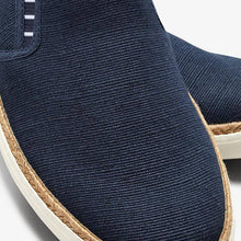 Load image into Gallery viewer, Navy Canvas Jute Slip-Ons - Allsport
