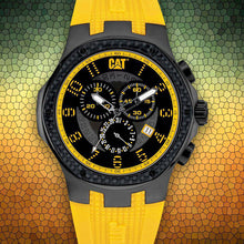 Load image into Gallery viewer, CAT Navigo Carbon Yellow Rubber Chronograph WATCH - Allsport
