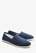 Load image into Gallery viewer, NAVY CANVAS A-LINE SLIP ONS - Allsport
