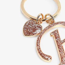 Load image into Gallery viewer, Rose Gold Glitter Initial Keyring - Allsport
