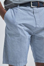 Load image into Gallery viewer, Light Blue Fine Stripe Belted Chino  Shorts - Allsport
