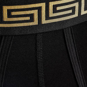 Black Gold Pattern Waistband A-Fronts Four Pack - Allsport