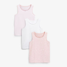 Load image into Gallery viewer, Pink 3 Pack Star Print Vests (3-10yrs) - Allsport
