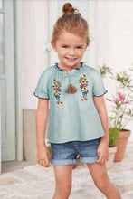 Load image into Gallery viewer, Embroidered Short Sleeve Blouse (3mths-5yrs) - Allsport
