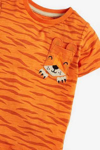 Orange Short Sleeve Tiger Pocket (12mths-3yrs) - Allsport