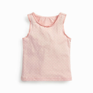 Pink/White Star/Stripe 5 Pack Vests (1.5-12yrs)