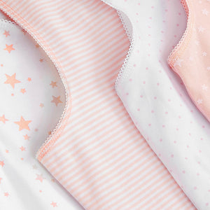 Pink/White Star/Stripe 5 Pack Vests (1.5-12yrs)