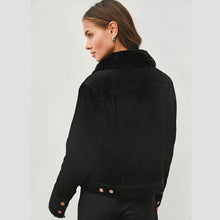 Load image into Gallery viewer, Black Faux Fur Lined Cord Jacket - Allsport
