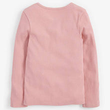 Load image into Gallery viewer, Pink Long Sleeve Ribbed Top (3-12yrs) - Allsport
