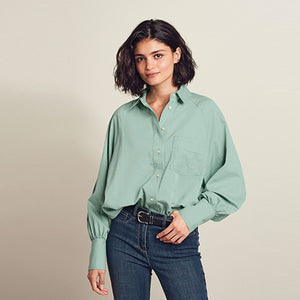 Aqua Blue Oversized Shirt - Allsport