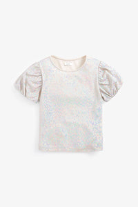 Silver Party Sequin Top (3-12yrs) - Allsport