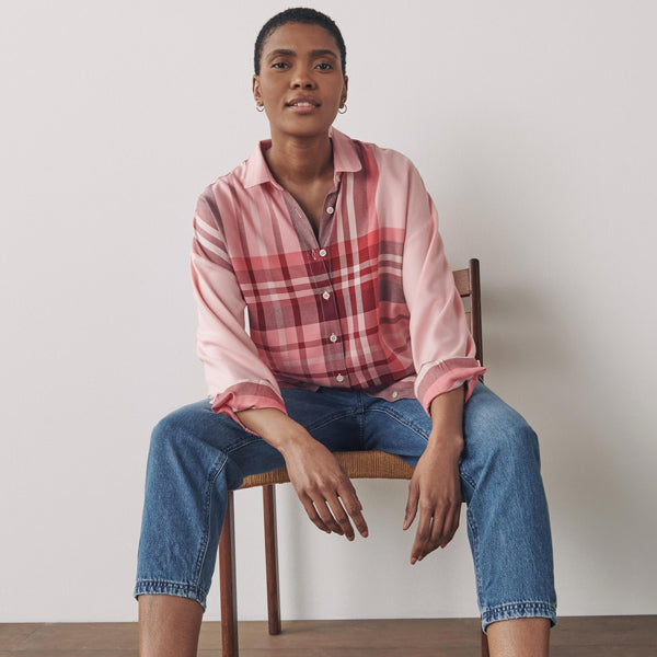 Blush Check Boyfriend Shirt - Allsport