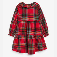 Load image into Gallery viewer, Red Check Frill Collar Dress (3-12yrs) - Allsport
