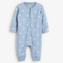 Load image into Gallery viewer, Blue 2 Pack Elephant Zip Sleepsuits (0mths-3yrs) - Allsport
