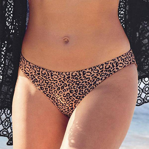 Leopard Print High Leg Bikini Briefs - Allsport