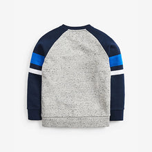 Load image into Gallery viewer, Blue/Grey Long Sleeve Raglan Midweight Sweat Top (3-12yrs)
