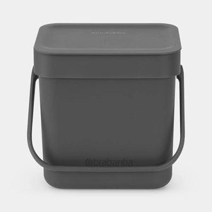 Brabantia Sort & Go Waste Bin, 3L Grey - Allsport