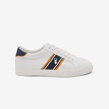 Load image into Gallery viewer, White Stripe Stag Trainers
