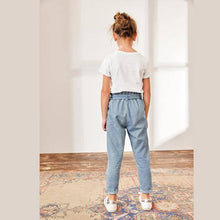 Load image into Gallery viewer, Paperbag Waist Tie Jeans Light Wash (3-12yrs) - Allsport
