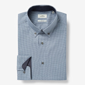 Blue/Grey Regular Fit Single Cuff Shirts 2 Pack - Allsport