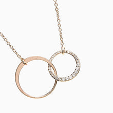 Load image into Gallery viewer, Rose Gold Tone &#39;Just For You&#39; Pavé Circle Necklace - Allsport
