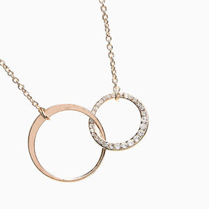 Rose Gold Tone 'Just For You' Pavé Circle Necklace - Allsport