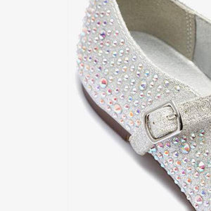 Silver Embellished Mary Jane Shoes (Older) - Allsport