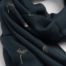 Load image into Gallery viewer, Charcoal Grey Dandelion Foil Print Lightweight Scarf - Allsport
