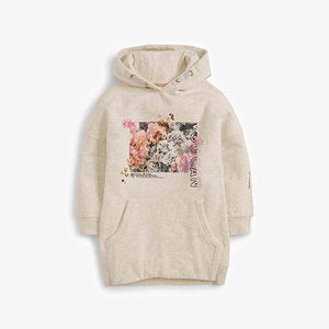Longline Hoody  Oatmeal Photographic floral (3-12yrs) - Allsport
