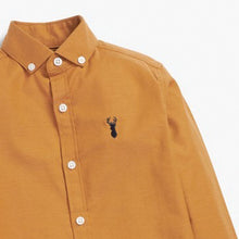 Load image into Gallery viewer, Ochre Yellow Long Sleeve Oxford Shirt (3-12yrs) - Allsport
