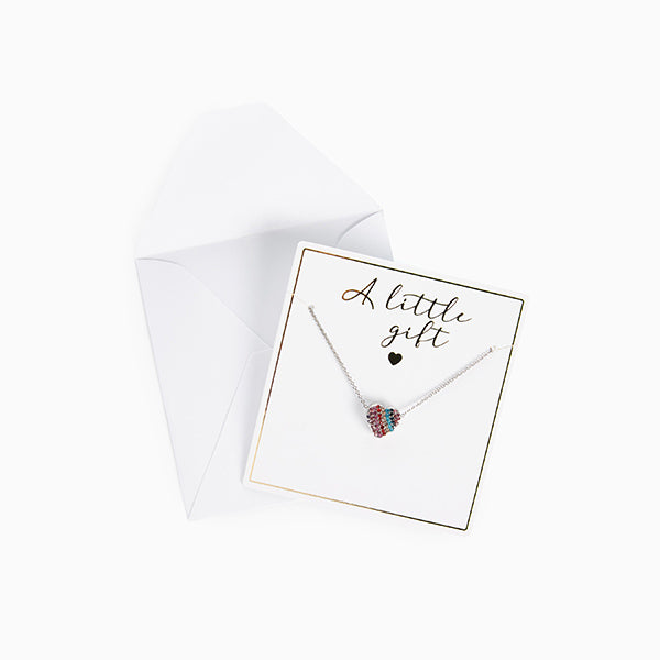 Multi 'A Little Gift' Rainbow Heart Necklace - Allsport